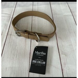 NWT Martha Stewart Dog Collar Leather Buckle, neck size 18-21”